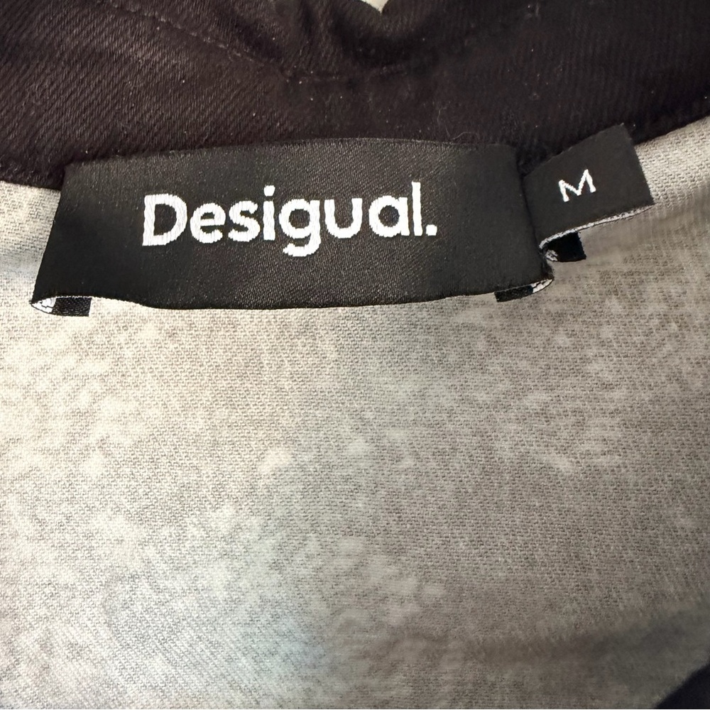 Desigual Black and White Printed Mini Shirtdress Button-Front | M - Picture 5 of 5